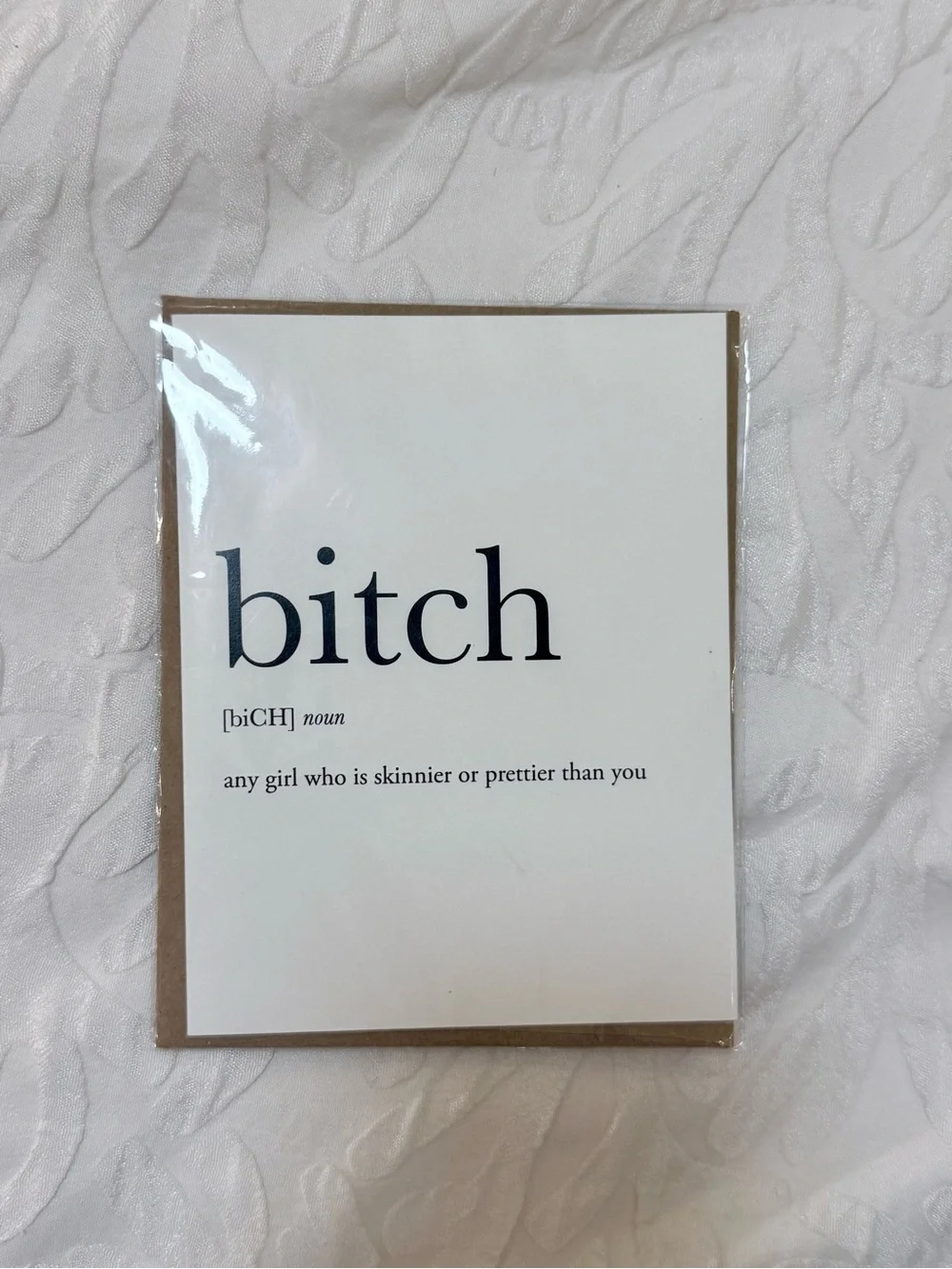 Novelty Definition Card - White with Black Text